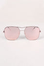 Metal Double Bridge Mirrored Sunglasses
