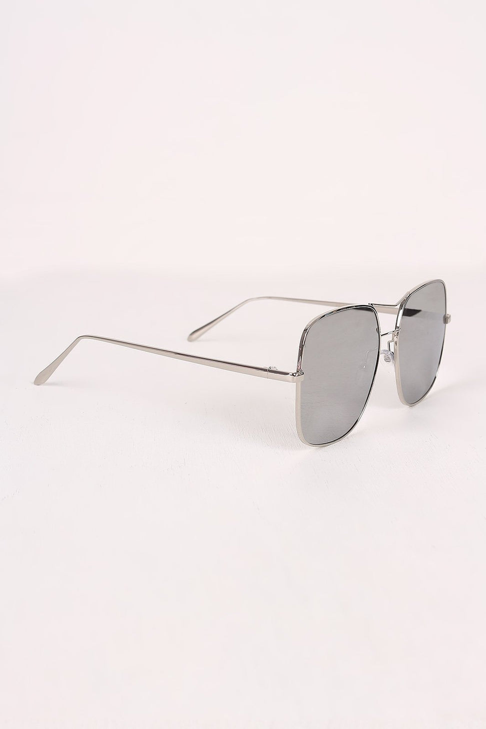 Metal Double Bridge Mirrored Sunglasses