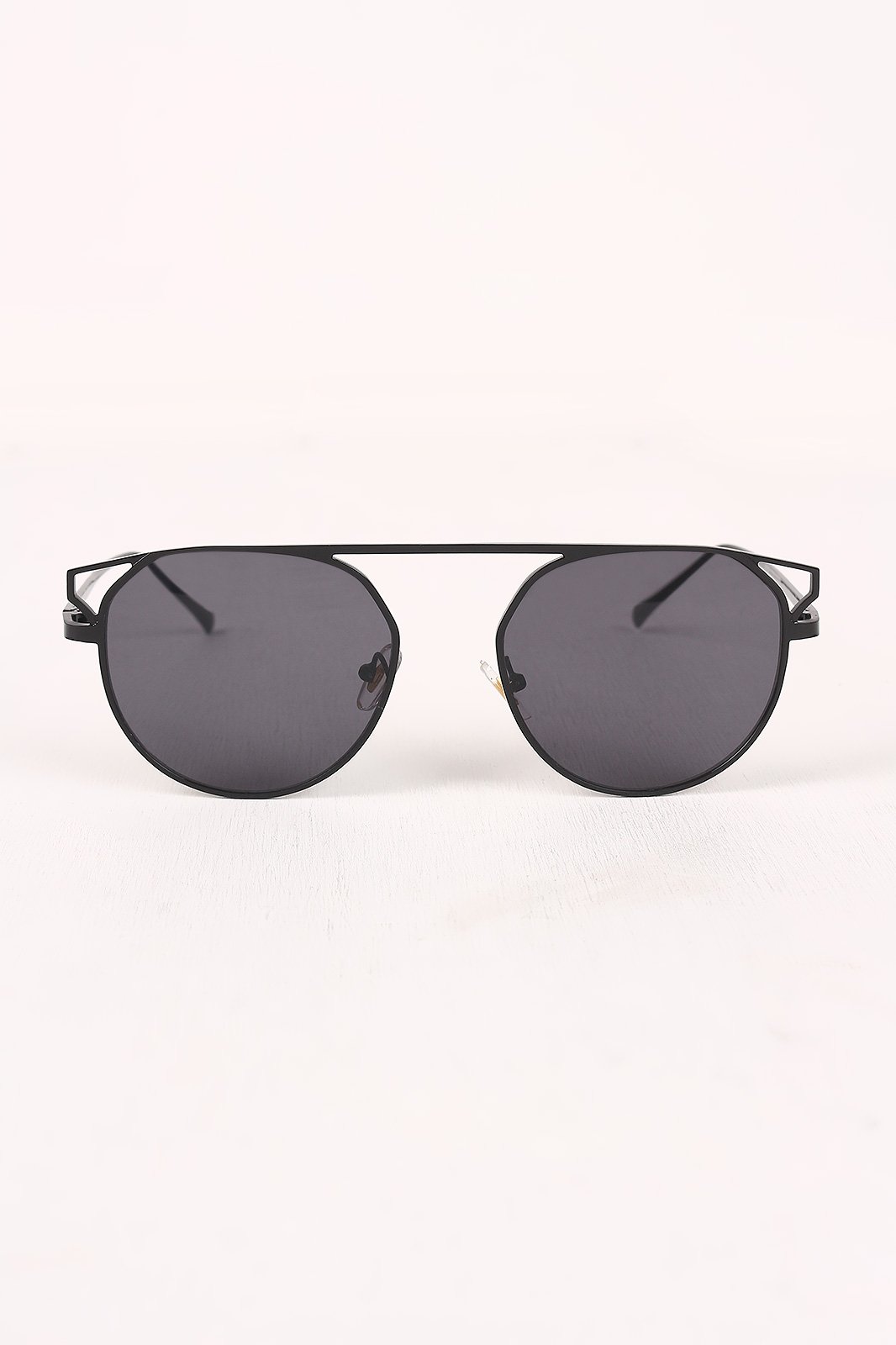 Semi-Round Mirrored Lens Sunglasses
