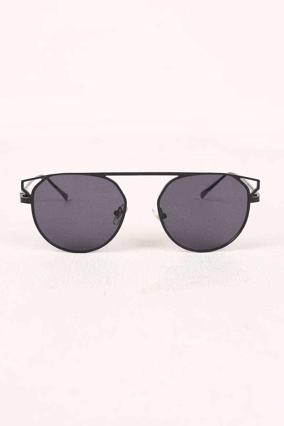 Semi-Round Mirrored Lens Sunglasses