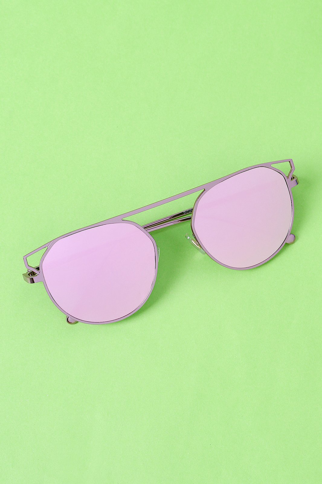 Semi-Round Mirrored Lens Sunglasses