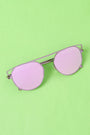 Semi-Round Mirrored Lens Sunglasses