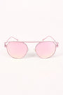 Semi-Round Mirrored Lens Sunglasses