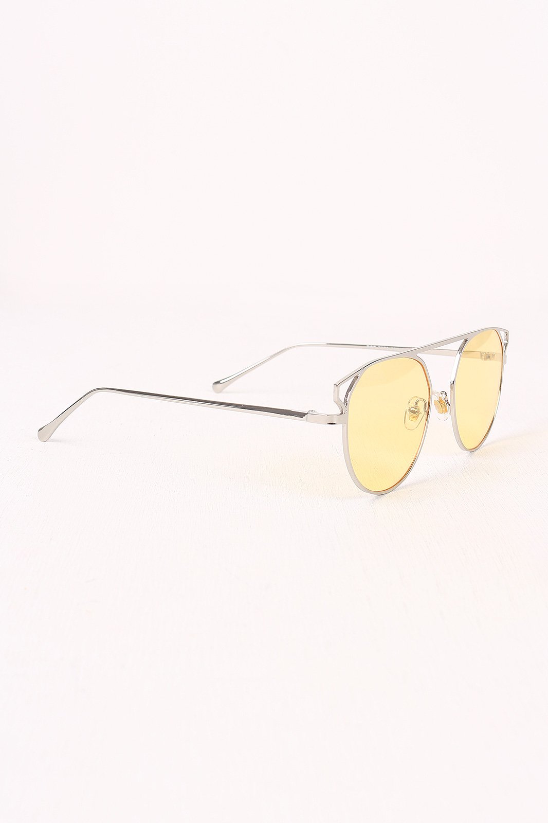 Semi-Round Mirrored Lens Sunglasses