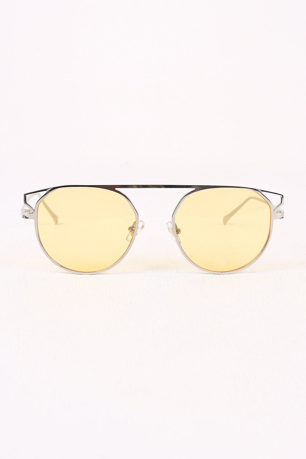 Semi-Round Mirrored Lens Sunglasses