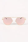 Semi-Round Mirrored Lens Sunglasses