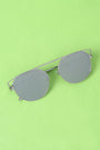 Semi-Round Mirrored Lens Sunglasses
