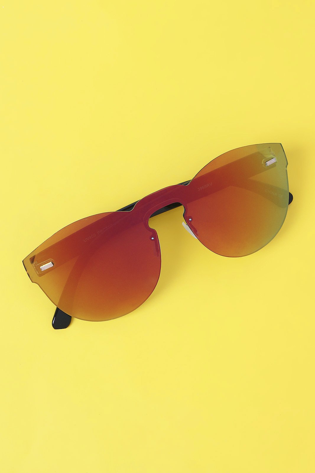 Semi-Round Rimless Reflective Sunglasses
