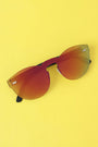 Semi-Round Rimless Reflective Sunglasses