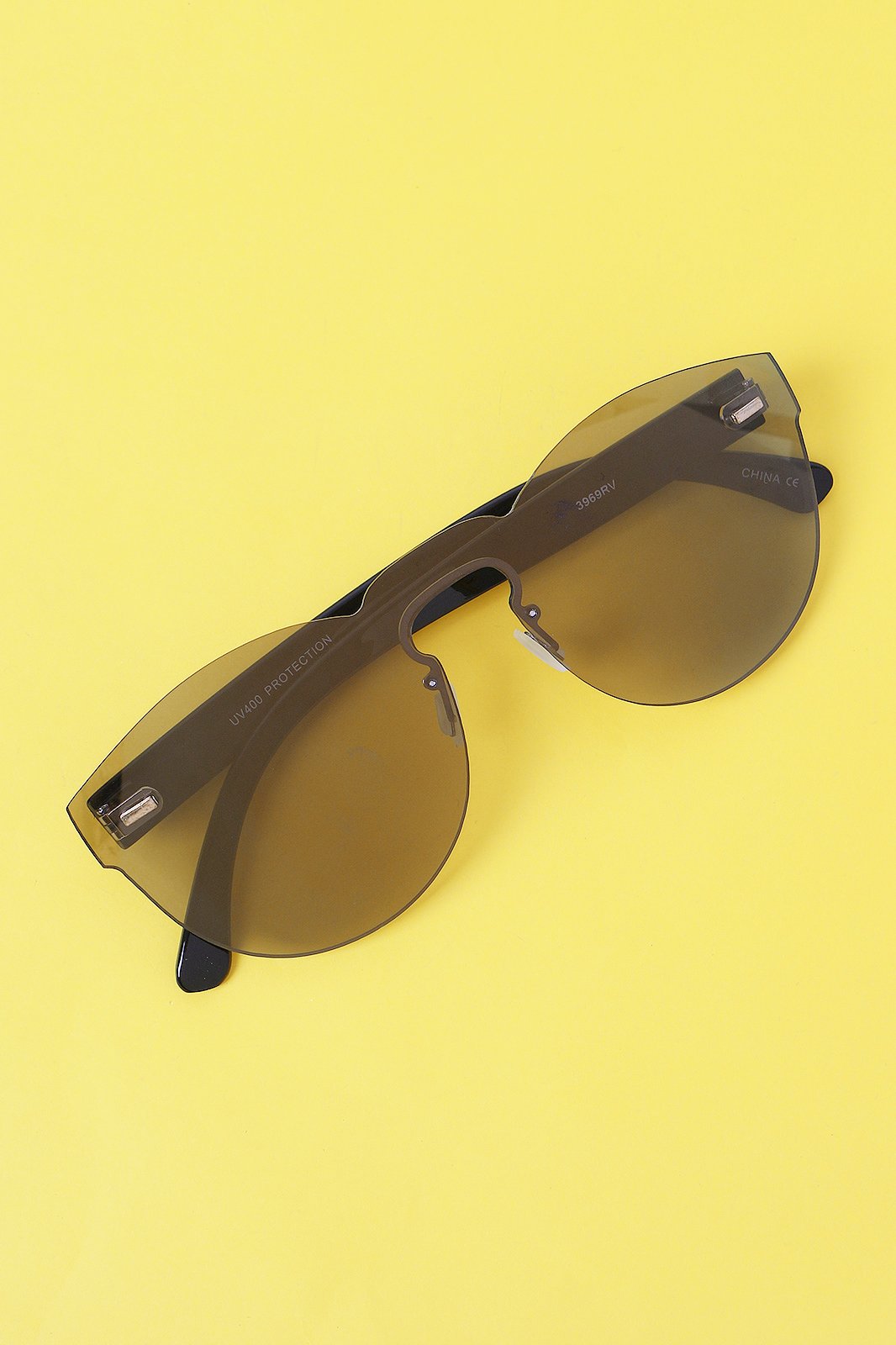 Semi-Round Rimless Reflective Sunglasses