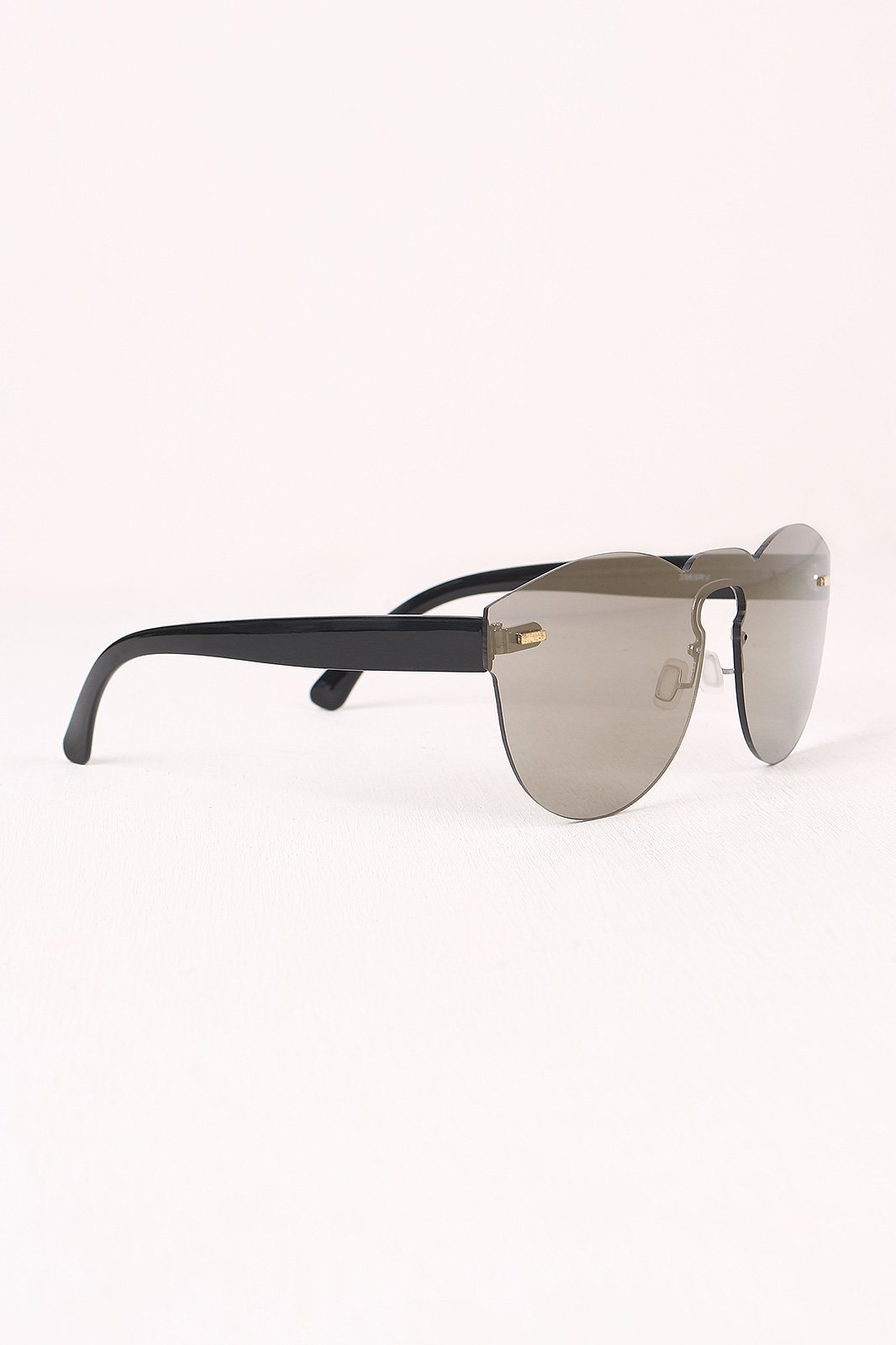 Semi-Round Rimless Reflective Sunglasses