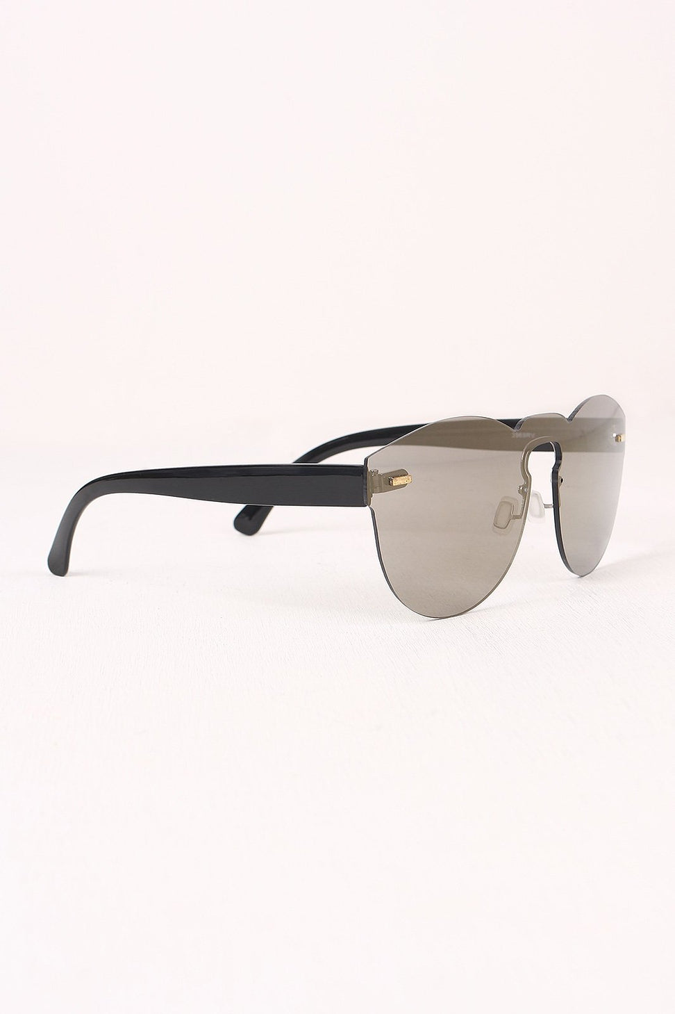 Semi-Round Rimless Reflective Sunglasses