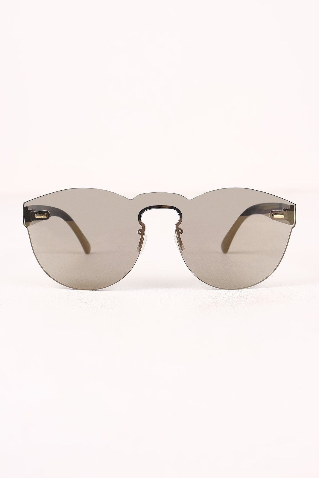 Semi-Round Rimless Reflective Sunglasses