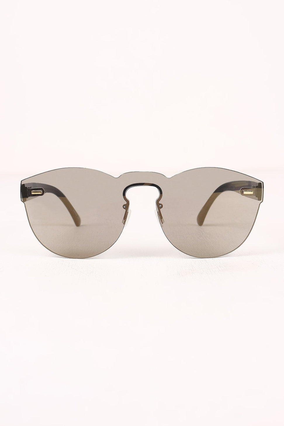 Semi-Round Rimless Reflective Sunglasses