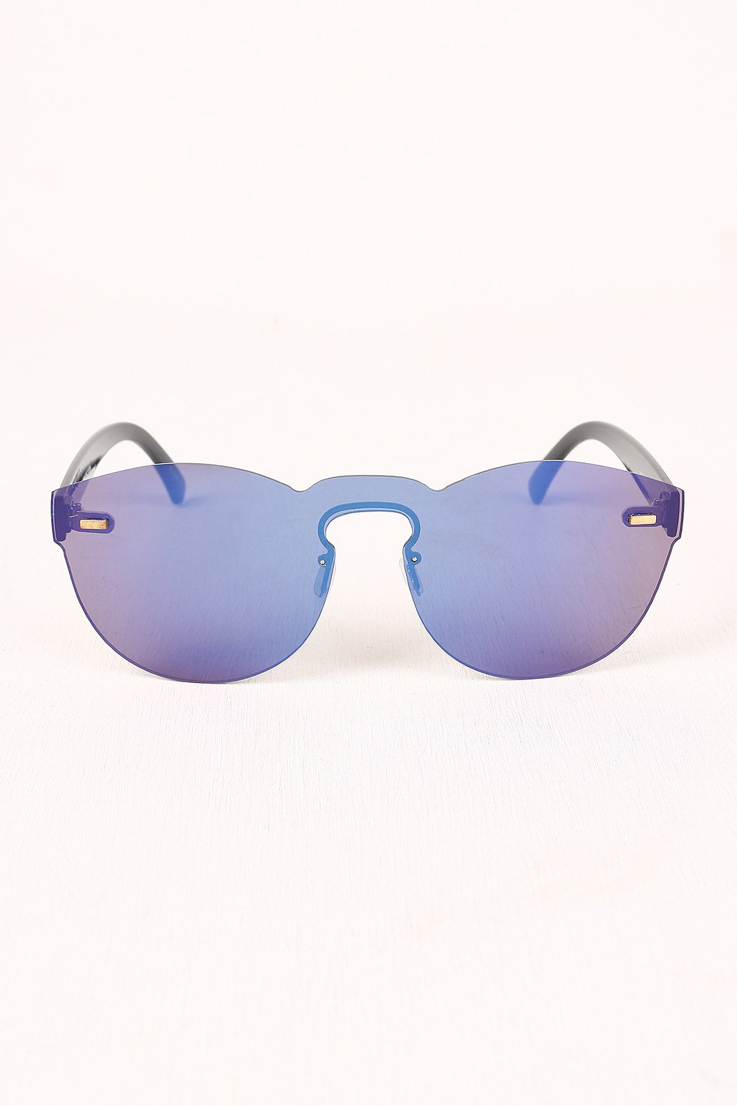 Semi-Round Rimless Reflective Sunglasses