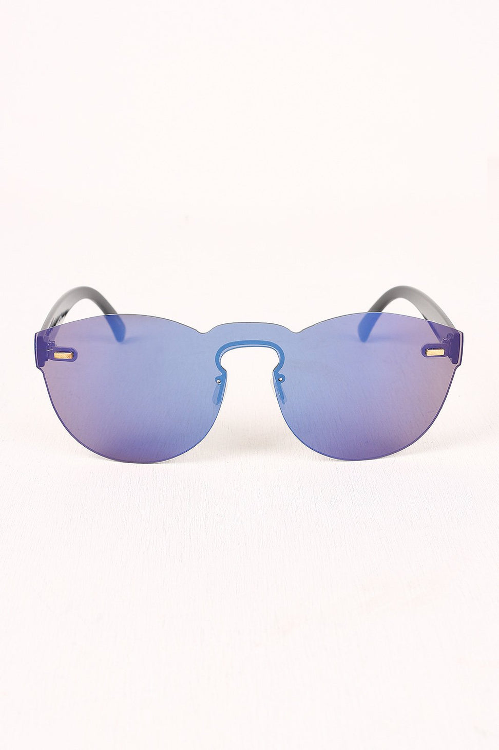 Semi-Round Rimless Reflective Sunglasses
