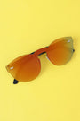 Semi-Round Rimless Reflective Sunglasses
