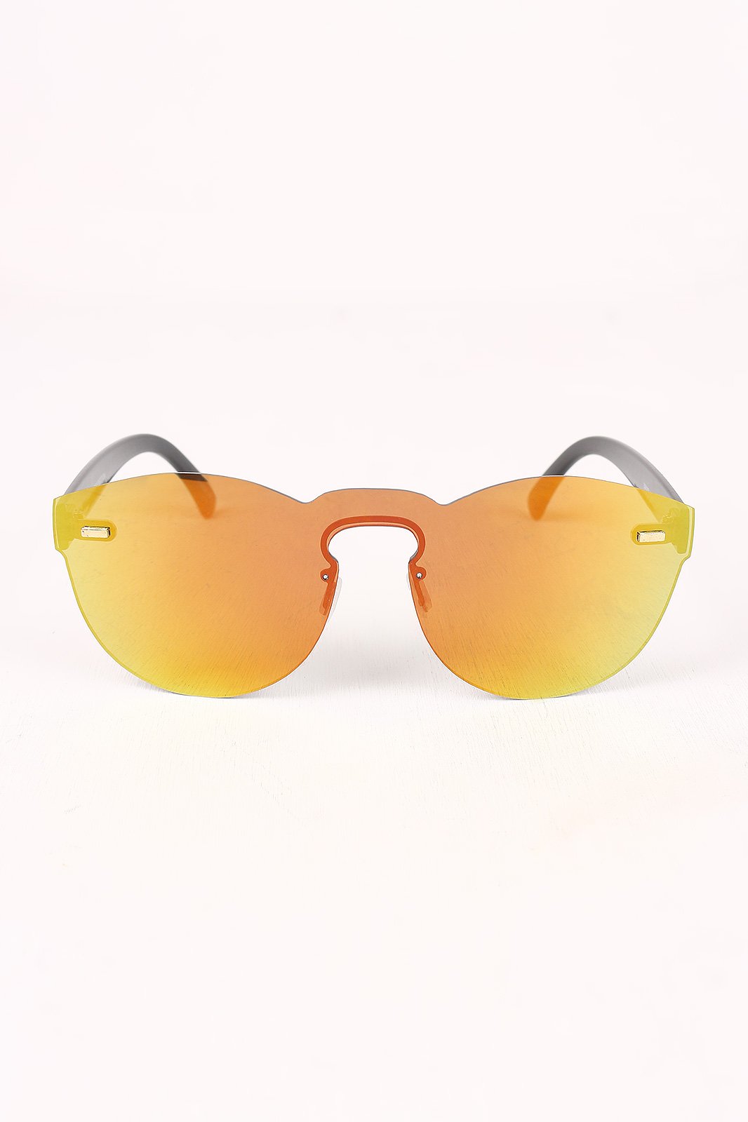 Semi-Round Rimless Reflective Sunglasses
