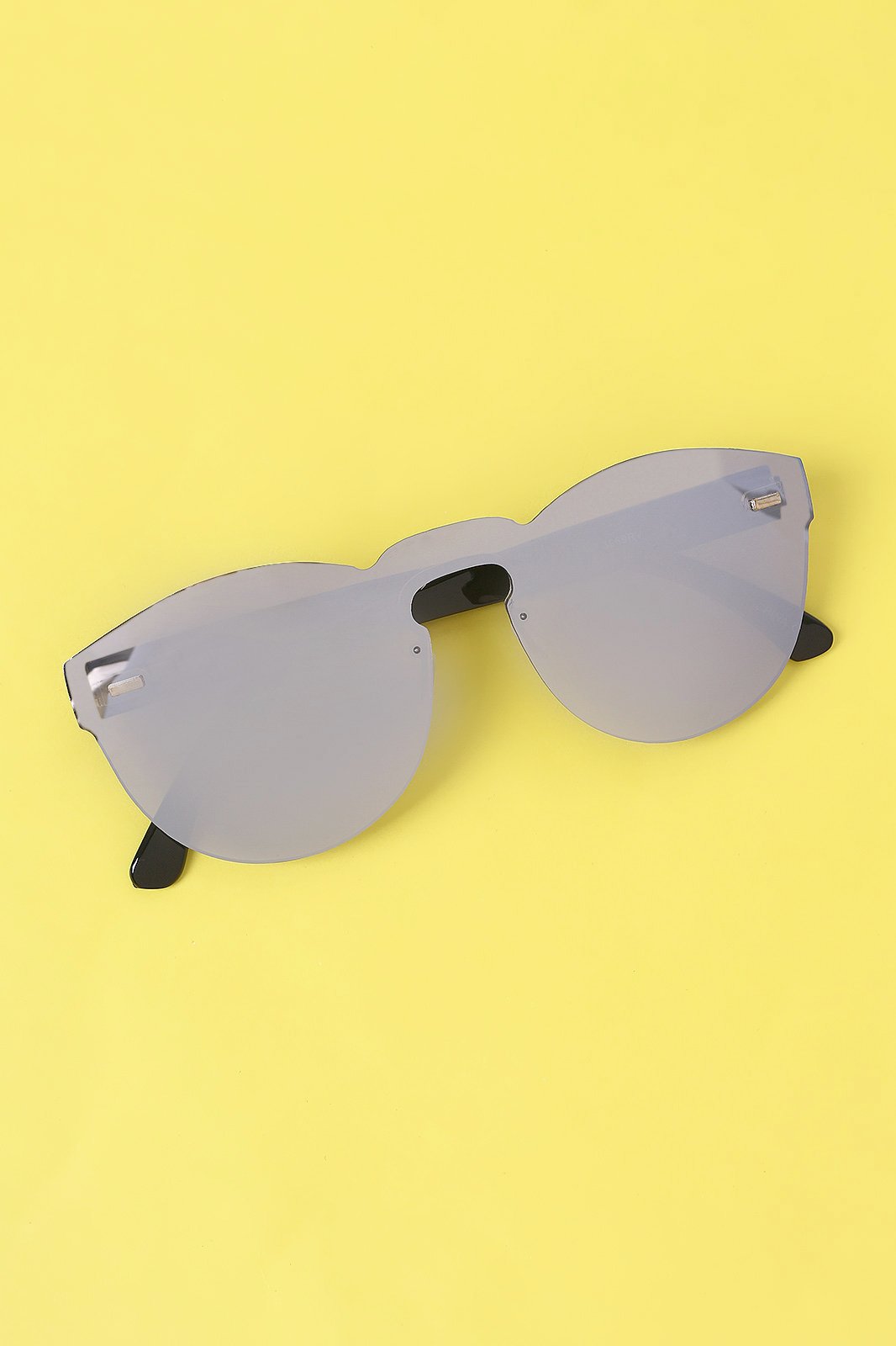 Semi-Round Rimless Reflective Sunglasses