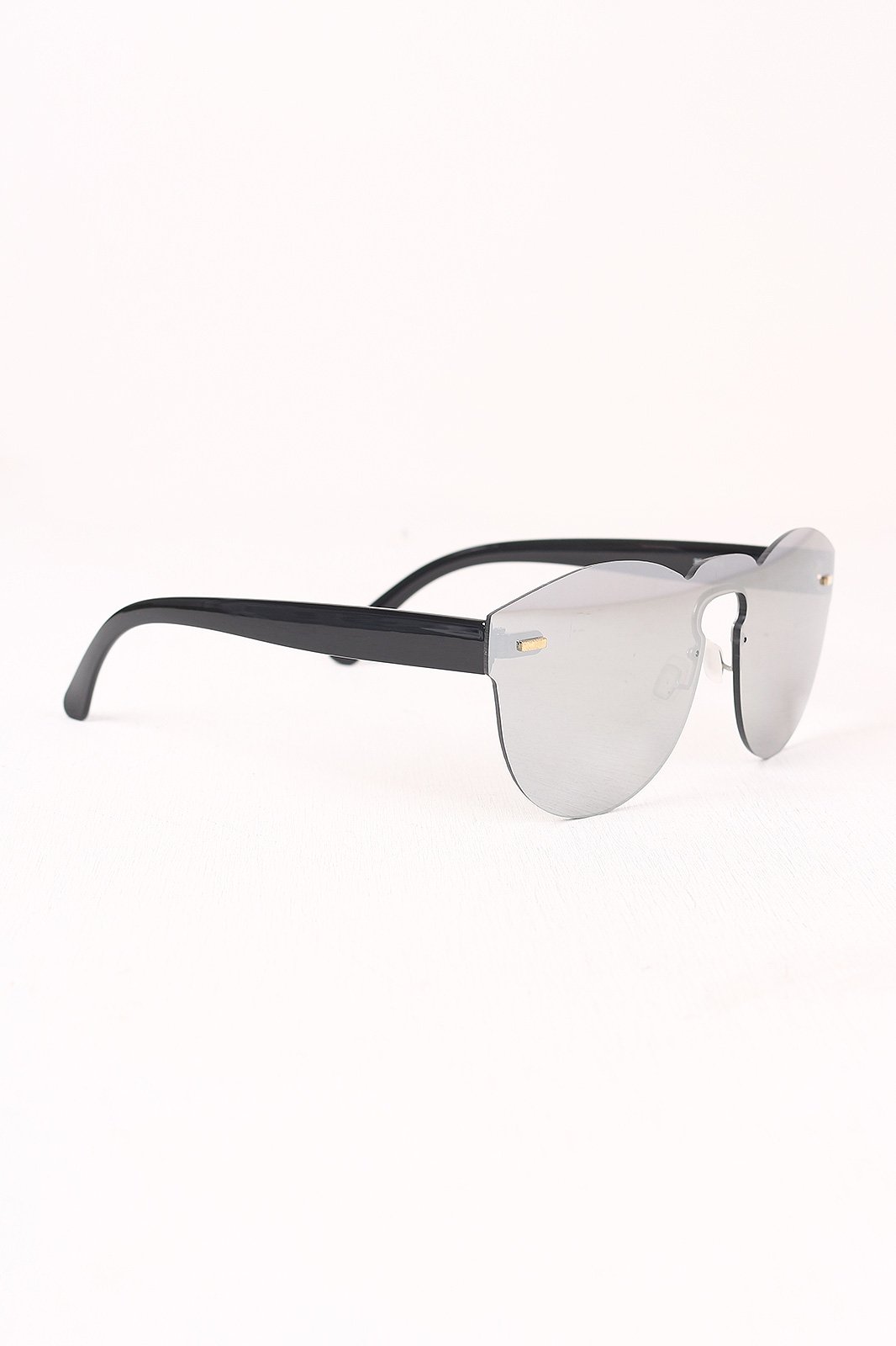 Semi-Round Rimless Reflective Sunglasses