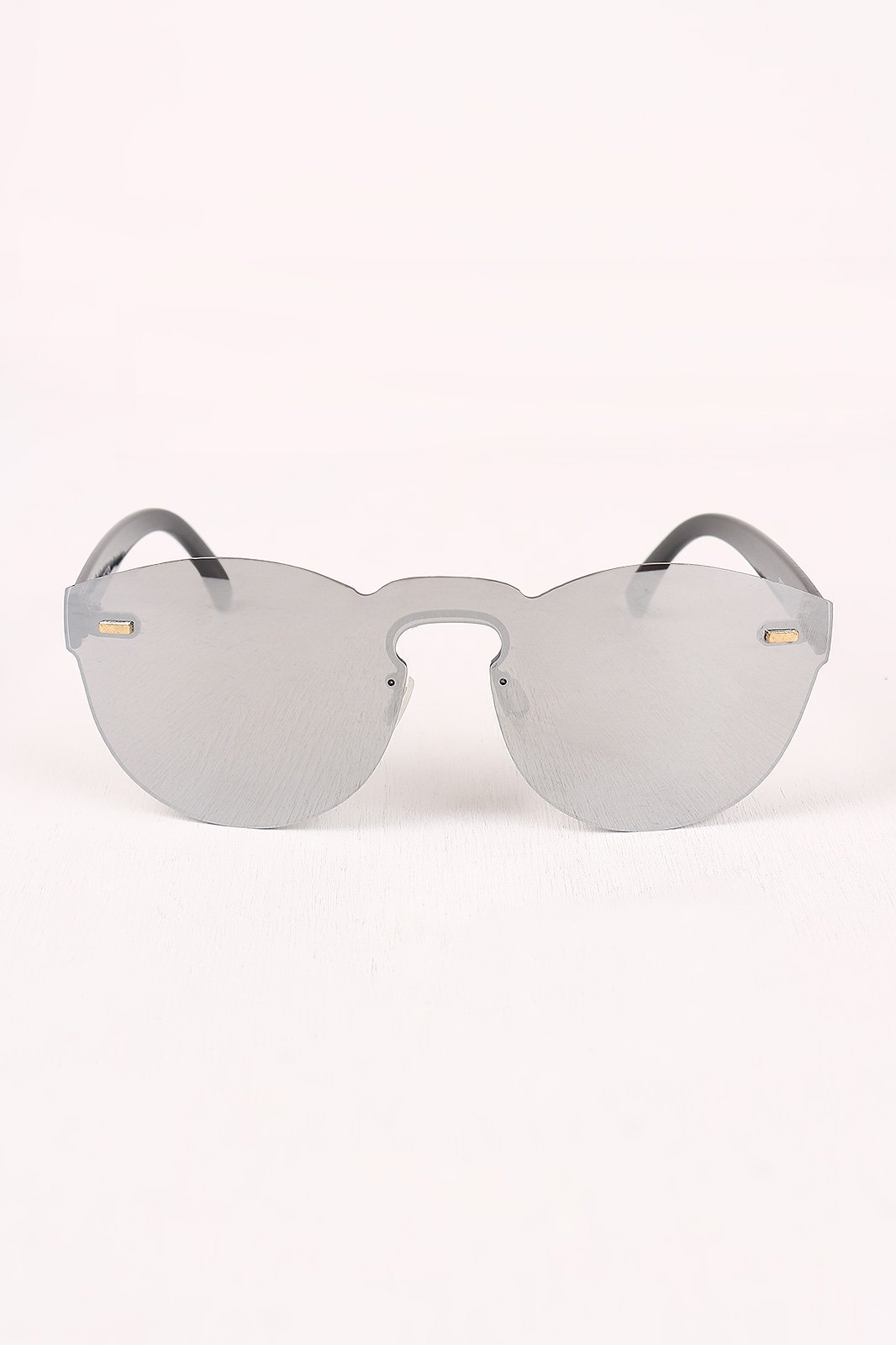 Semi-Round Rimless Reflective Sunglasses
