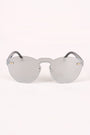 Semi-Round Rimless Reflective Sunglasses