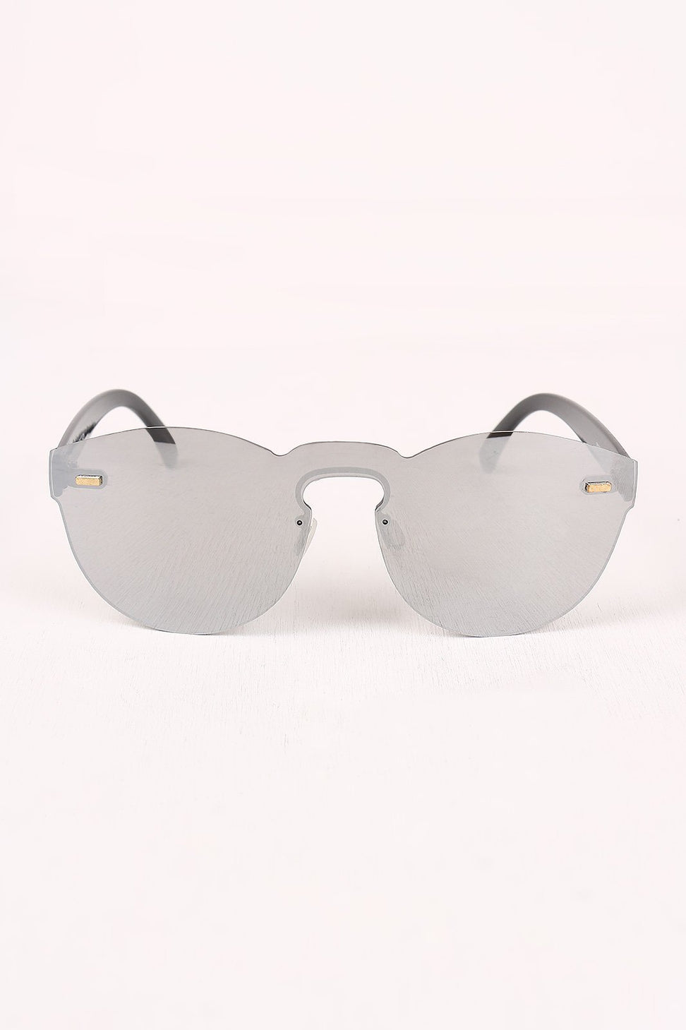 Semi-Round Rimless Reflective Sunglasses