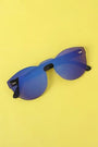 Semi-Round Rimless Reflective Sunglasses