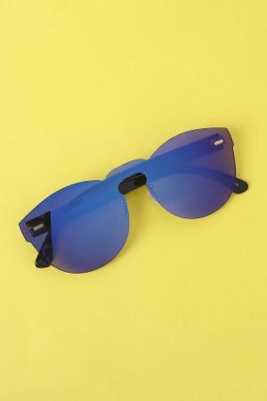 Semi-Round Rimless Reflective Sunglasses