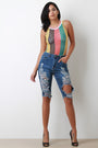 Destroyed Bermuda Denim Shorts - NoveltyOne