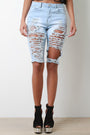 Destroyed Bermuda Denim Shorts - NoveltyOne