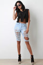 Destroyed Bermuda Denim Shorts - NoveltyOne