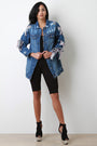 Embrace Ribbon Lace Up Distressed Denim Jacket