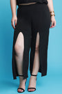 High Waisted Slit Wide Leg Pants