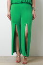 High Waisted Slit Wide Leg Pants