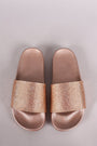 Rhinestone Embellished Open Toe Slide Sandal