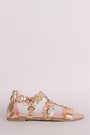 Liliana Patent Strappy Grommet Gladiator Flat Sandal - NoveltyOne