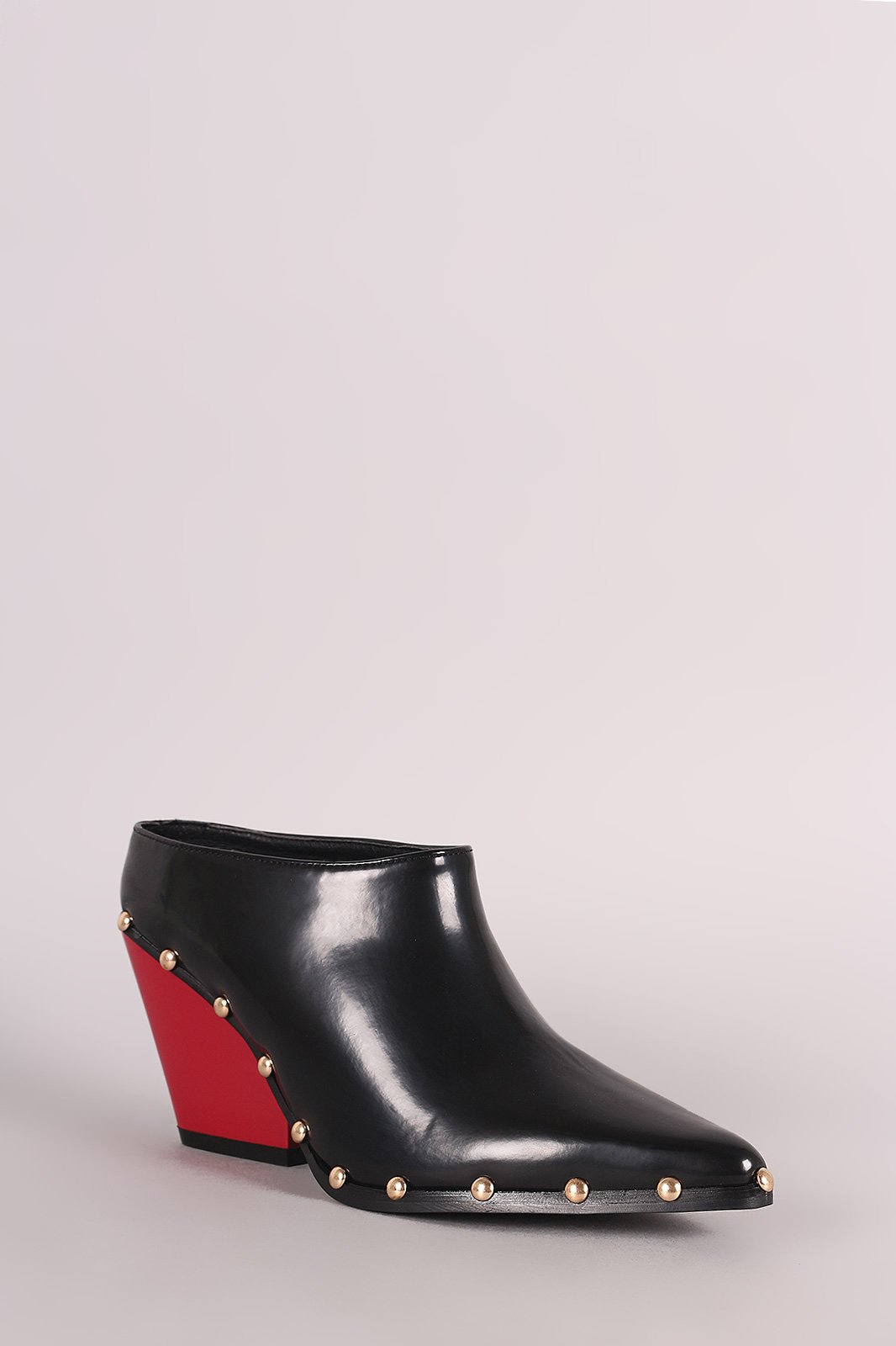 Studded Chunky Heeled Mule Clog