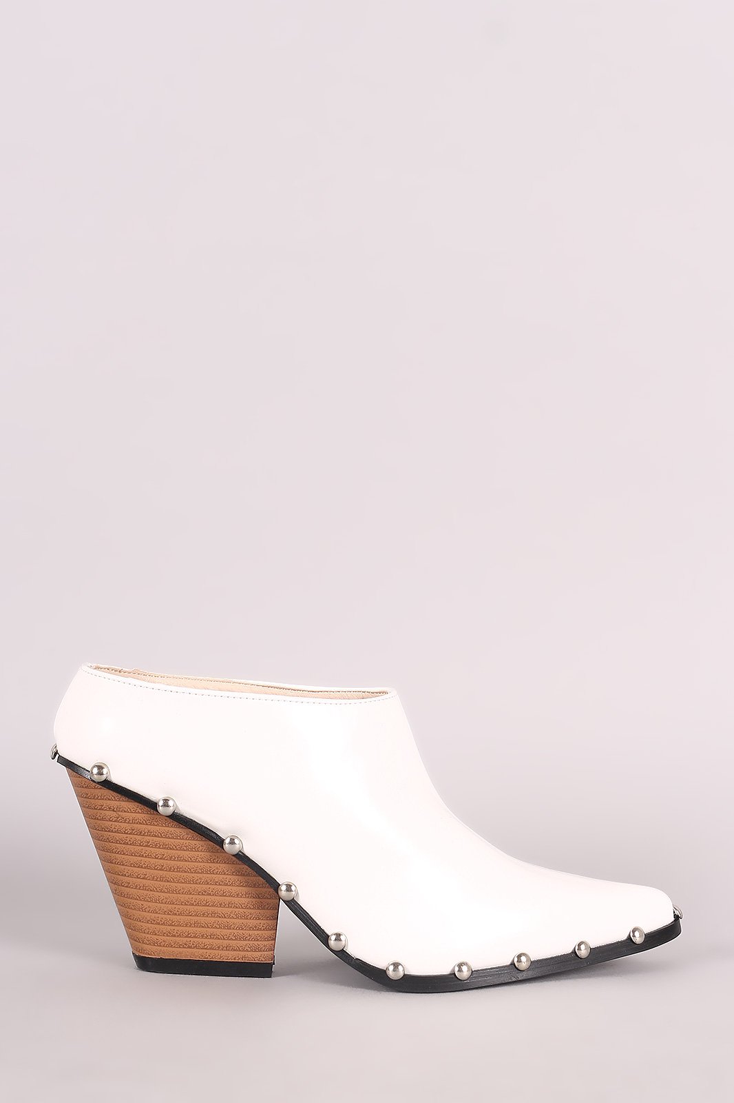 Studded Chunky Heeled Mule Clog