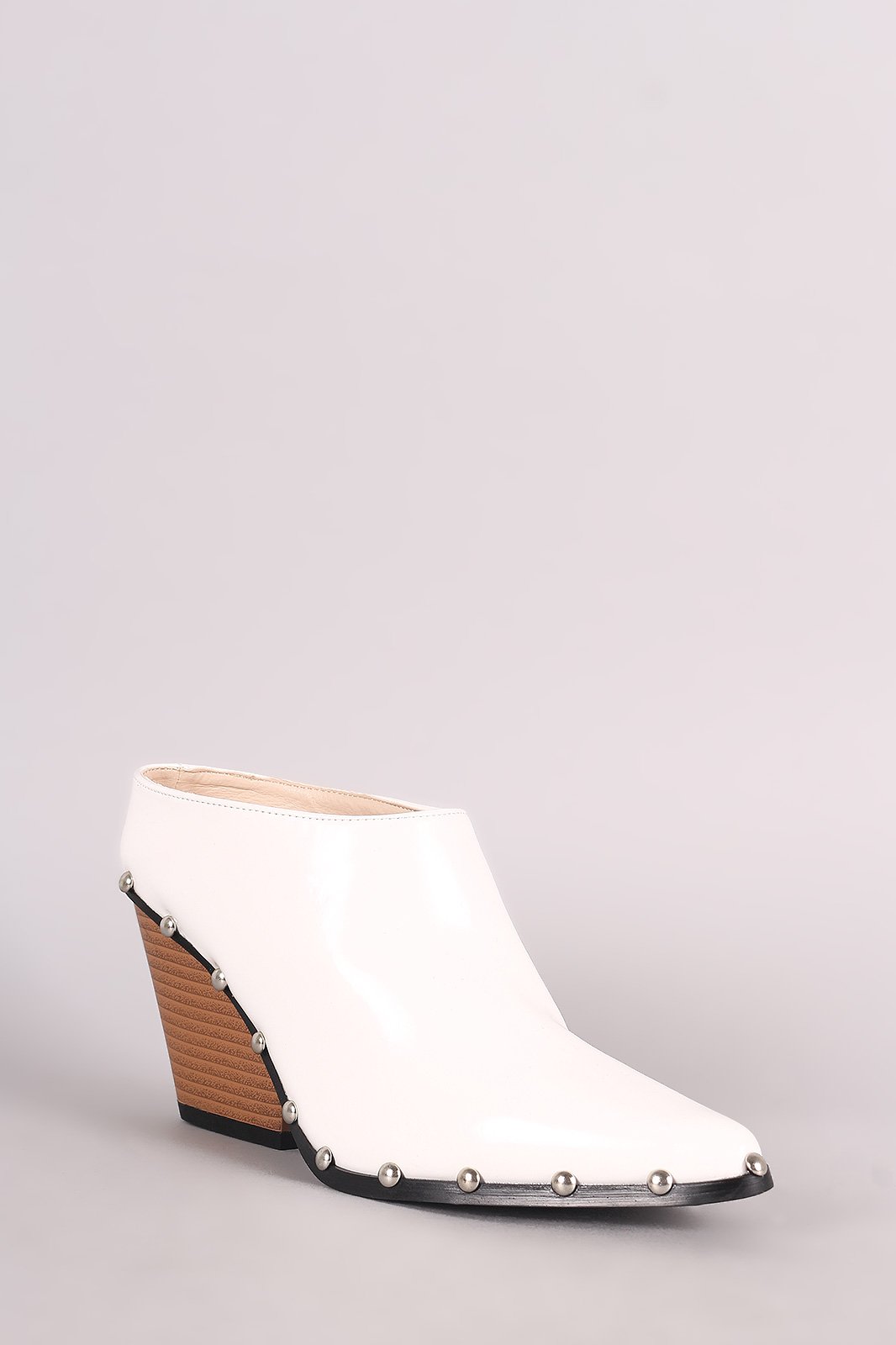 Studded Chunky Heeled Mule Clog