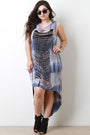 Tie-Dye Center Slit High Low Cover-Up Dress