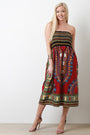 Dashiki Print Smock Tube Dress