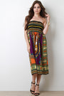 Dashiki Print Smock Tube Dress