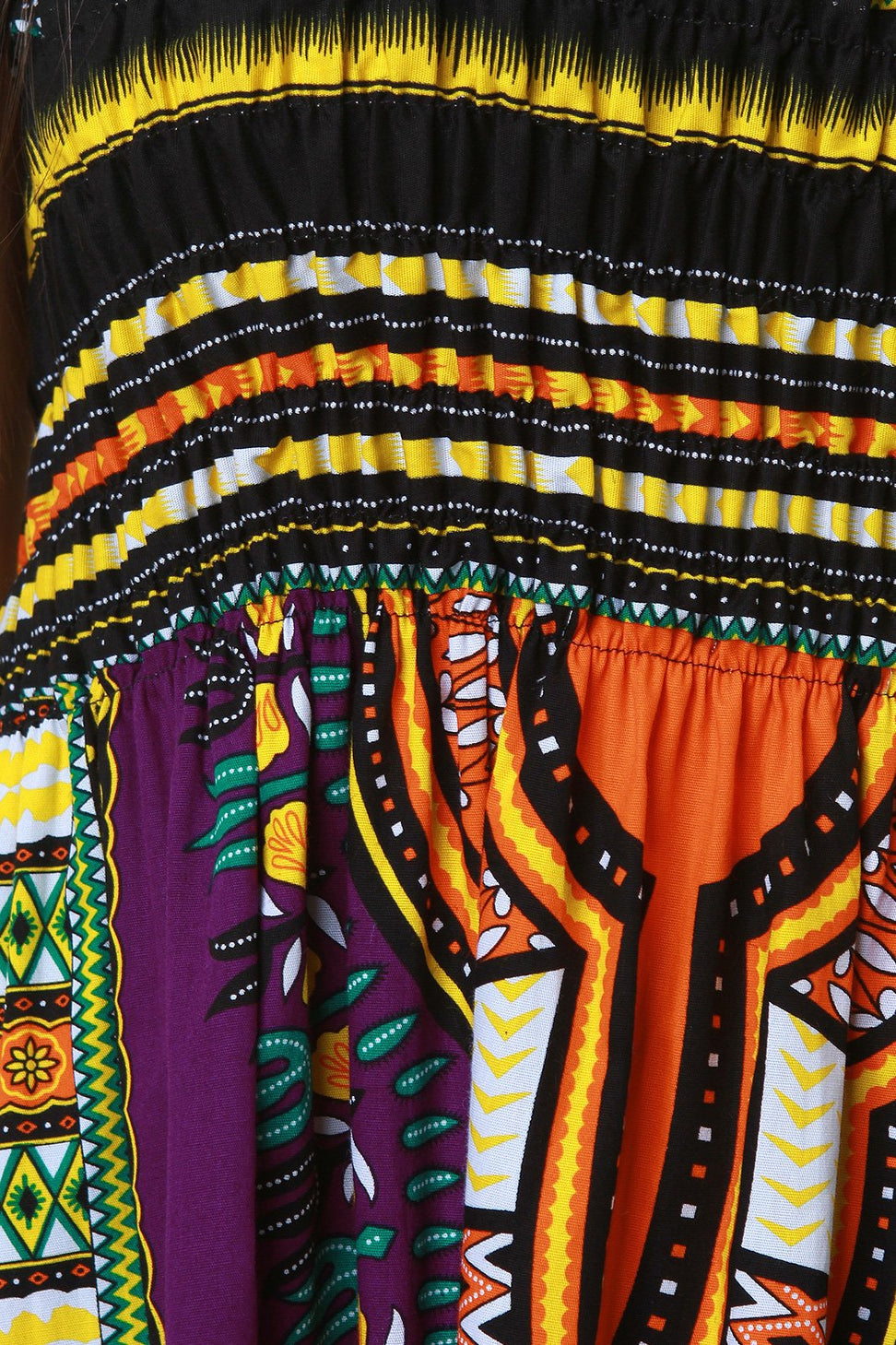 Dashiki Print Smock Tube Dress