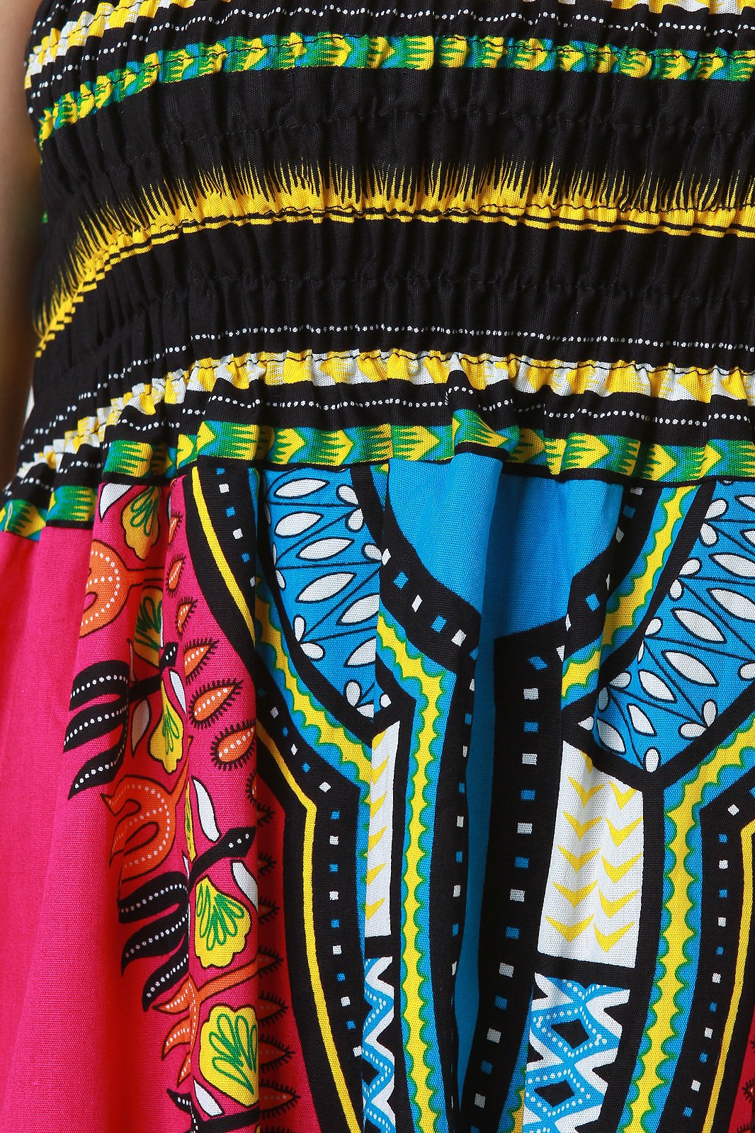 Empire Dashiki Print Smock Tube Dress