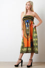 Empire Dashiki Print Smock Tube Dress