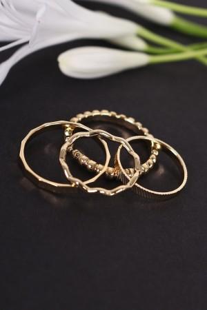 Wavy Beaded Ring Set