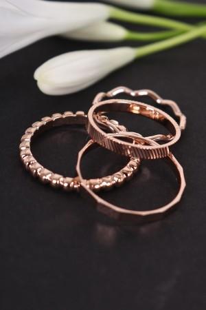 Textured Beaded Ring Set