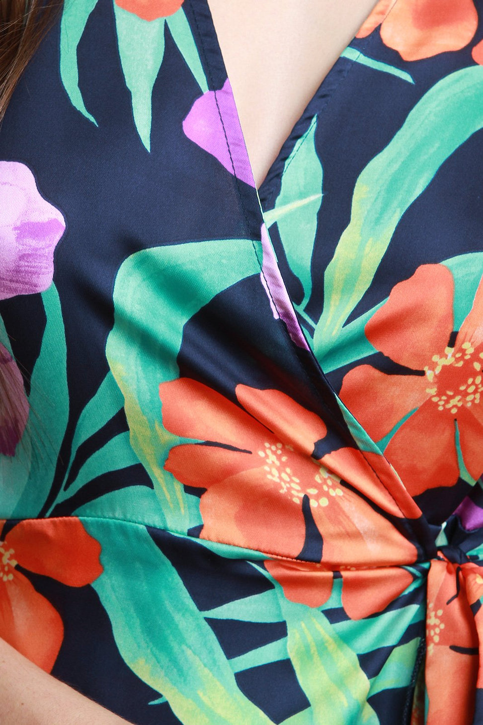 Kimono Sleeves Floral Wrap Maxi Dress