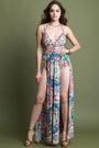 Tie-Dye Burst M-Slit Maxi Dress